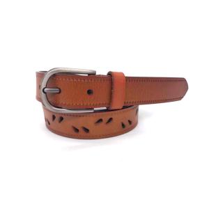 Buy cheap Hollow - Out Drop Shape Women's Fashion Leather Belts With Single Prong Buckle 110 CM Tan Color from wholesalers