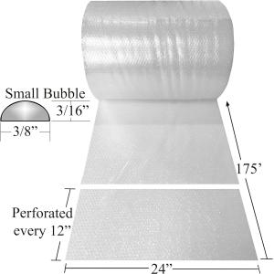 Buy cheap Bubble Roll 24 Wide X 175 Ft Small Bubbles 3/16 Perforated Every 12, Clear Perforated Bubble Cushioning Wrap from wholesalers