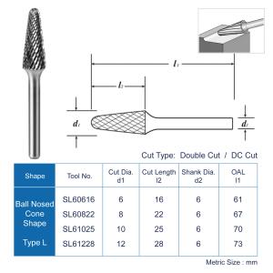 Ball Nosed Cone Double Cut Carbide Burr with Free Sample and OEM Support for