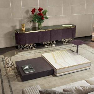 Buy cheap Marble 79" Buffet Table Console With Drawers And Cabinets 0.45m from wholesalers