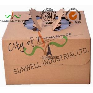 Buy cheap 400G Kraft Pape Birthday Cake Food Packaging Boxes With Handle CMYK Printing from wholesalers