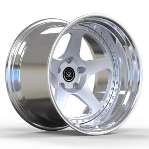 China Porsche GT4 Rims 2 PC Forged Wheels Big Lip Polished 19x12J Negative Offset on sale