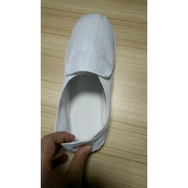 Buy cheap Autoclavable food factory cleanroom stripe canvas PVC outsole shoe breathable esd antistatic work shoes from wholesalers