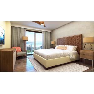 Buy cheap Nanggroe Aceh Darussalam travel holiday hotel room furniture by Teak wood headboard bed with TV tall cabinet and lounge from wholesalers