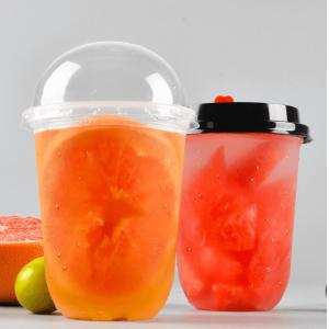 Cold Beverage Dessert U Shaped Plastic Cups With Logo Printing