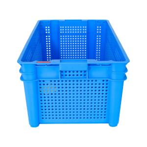 Food Grade Nestable Plastic Mesh Crate for Convenient Vegetable Handling and