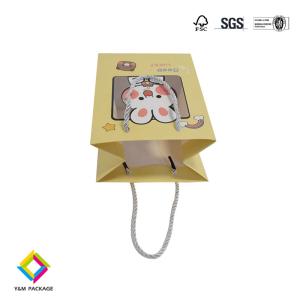 Buy cheap Laminated Paper Bags For Gift Custom Logo Gift Bag With Ribbon Handle from wholesalers