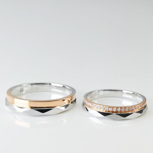 Quality Overlapping Stripe 18K Gold Couple Rings for sale