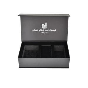 Buy cheap Car Perfume Magnetic Closure Rigid Boxes Luxury Custom Black Leather PU Book Shape Handmade from wholesalers