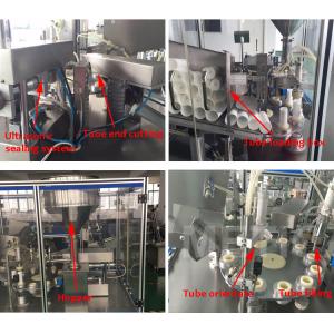 Buy cheap Ultrasonic Hand Sanitizer Tube Filling Sealing Machine 30L-40L Hopper volume from wholesalers