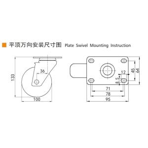 EDL Medium Duty 4inch 150kg Plate TPU Caster by Rigid, Swivel and Brake type