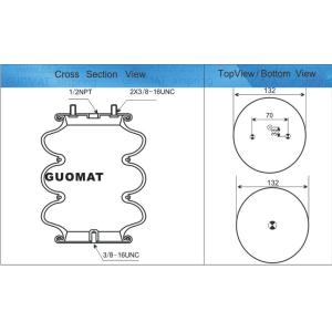 Buy cheap 7X3 Suspension Air Springs 132mm Triple Convoluted Rubber Shocks from wholesalers