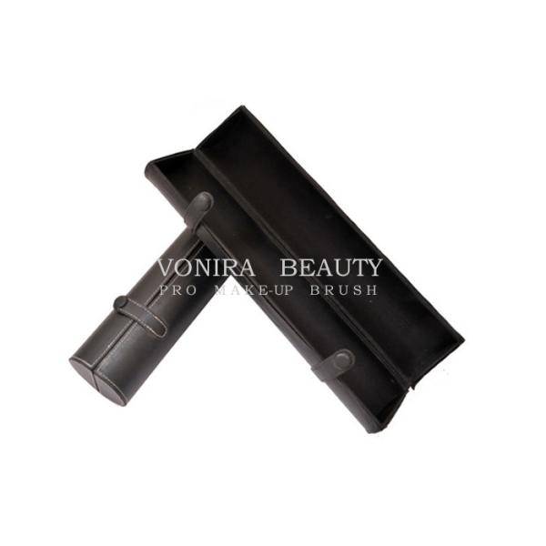 Quality High Quality PU Makeup Brush Cup Holder artist Container Cylinder Black for sale