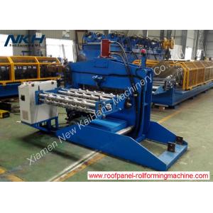 Blue Roofing Sheet Crimping Machine , Hydraulic Crimp Panel Curving Machine
