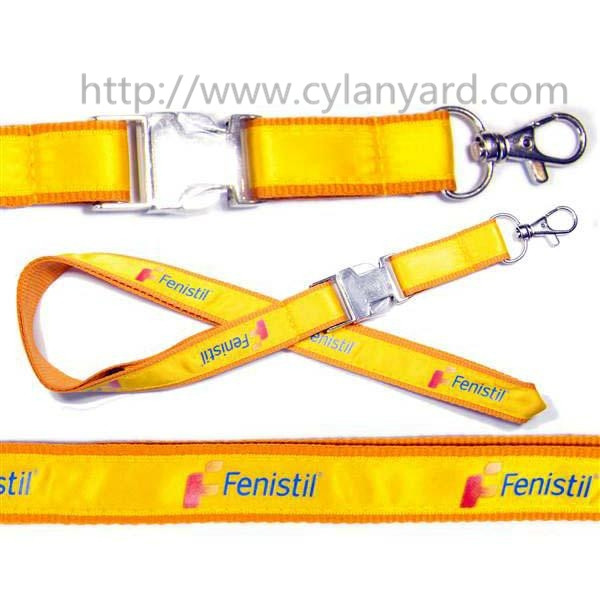 Quality Luxury satin overlay lanyards with metal release buckle, for sale