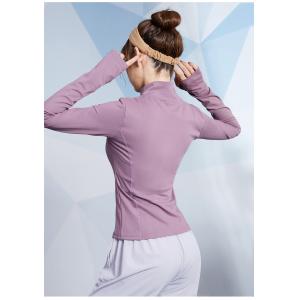 Buy cheap Purple Women Running Coat Thumb Hole Zipper Front Sweatshirt 230g from wholesalers