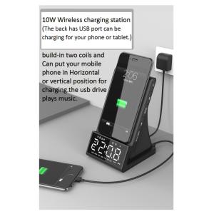 Buy cheap Bluetooth alarm clock speaker with 10W Phone Wireless charging function from wholesalers