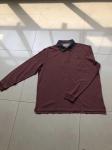 Buy cheap 100% Cotton Men's Long Sleeves Polo Shirt Burgundy Navy Color Split On Bottom from wholesalers