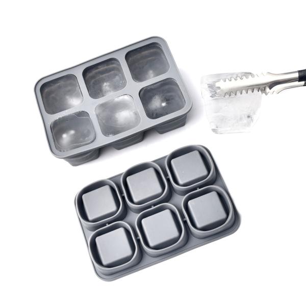 Buy cheap Collapsible Ice Cube Trays 2 Pack Silicone Foldable Folding Large Ice Cube Molds With Lid And Soft Bottom For Easy Release from wholesalers