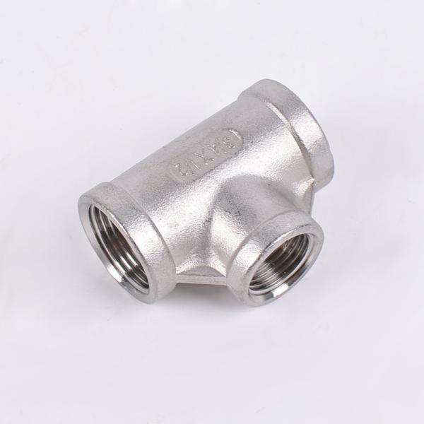Quality Stainless Steel T-Shaped Pipe Fitting with 3/4" NPT Female Thread and Equal Head Code for sale
