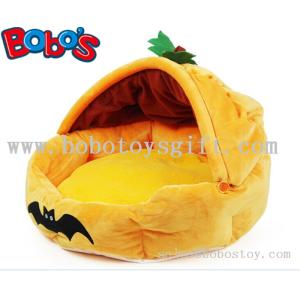 China Specially Design Plush Stuffed Pumpkin With Bats Pet Bed As Hallowmas Gift for dog cat on sale