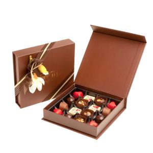 China Custom Logo Printed Paper Compartment Truffle Chocolate Gift Packaging Box With Dividers on sale