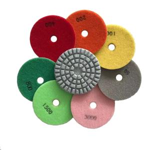 Buy cheap 4" Dry Concrete Granite Stone Polishing Tools 8mm Thickness from wholesalers