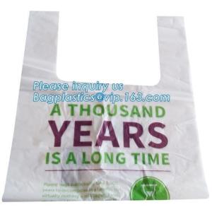 BioPlastic T-shirt bag used for take away food, Compostable Disposable