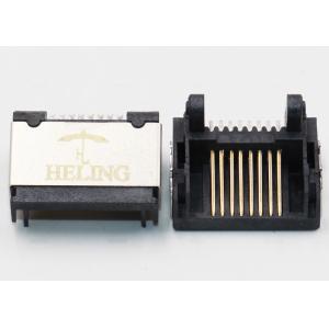 Buy cheap Single Port Shielded SMT RJ45 Connector R / A 50 U Gold Plating Contact Terminal from wholesalers