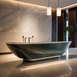 Buy cheap Luxury Hotel Reception Front Desk With Marbling And Metal Custom from wholesalers