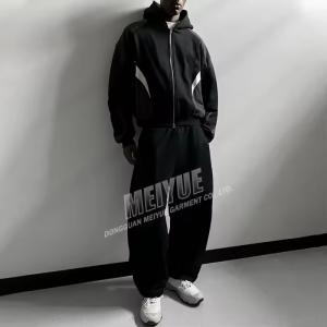 Custom Sweatsuits Contrast Color Block Hoodie and Sweatpants Set 100% Cotton