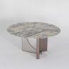 Buy cheap Natural Marble Top Counter Height Table Mirrored Circle Marble Dining Table from wholesalers