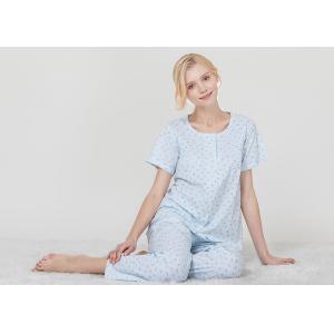 Buy cheap Small Rose Printed Ladies Short Pyjamas / Women'S Button Down Pajama Sets from wholesalers