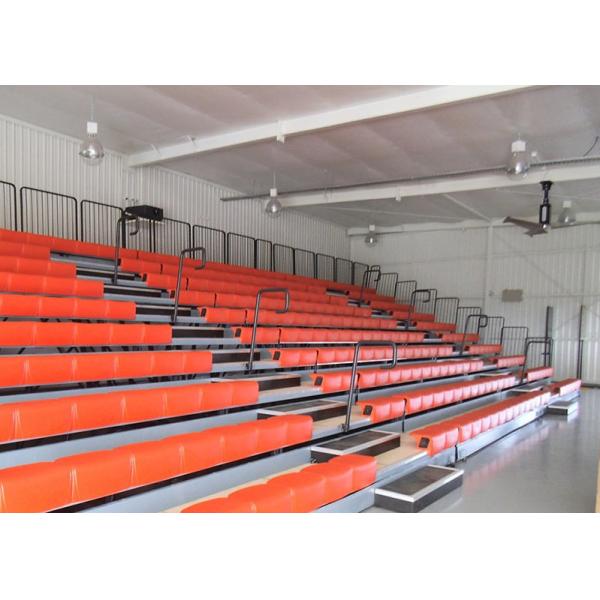 Quality Plastic Retractable Gym Bleachers Tribune Seating With Customized Handrail for sale