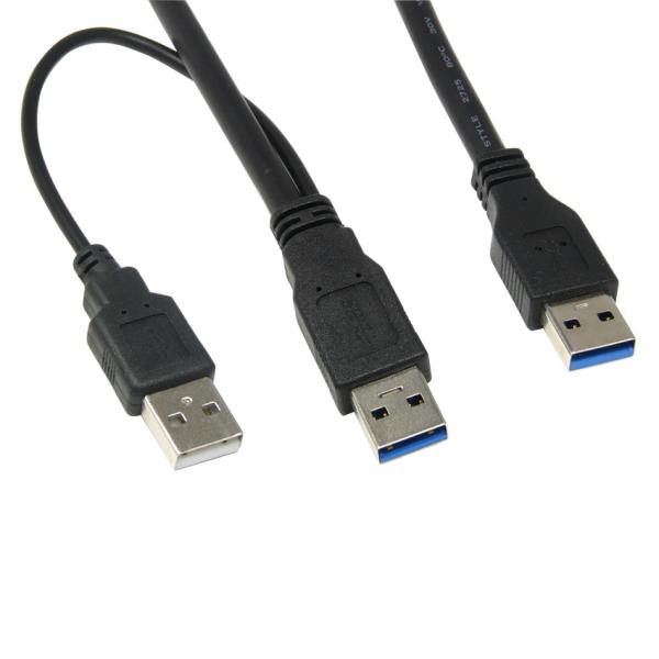 Buy cheap 2x USB 3.0 two A Male to A Male Power Supply Y-Cable am to am for HDD Enclosure 2Ft Black, from wholesalers