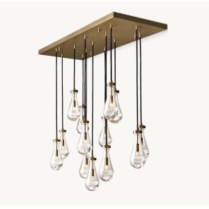 8'-12' H Raindrop Rectangular Chandelier Ceiling Lights 54''