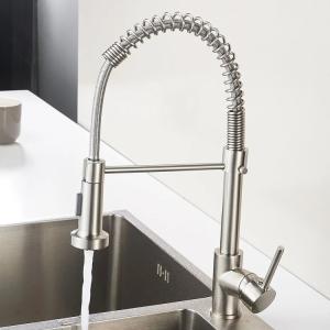 Buy cheap 35mm Deck Mounted Single Handle Pull Out Kitchen Faucet Brushed from wholesalers