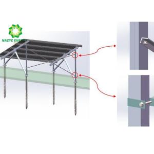 Aluminum Adjustable Solar Panel Mount Brackets Silver Solar Rolling Ground