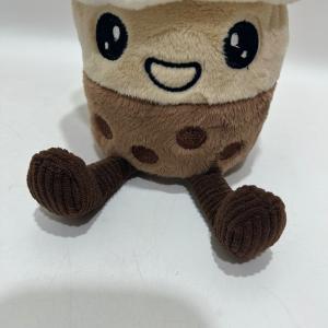 5.5 Inch Plush Bubble Tea W/Recording and Moving Function in Brwon and White