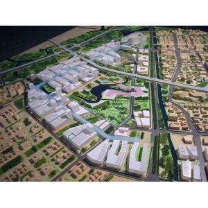 Architectural Model of Modern Urban Masterplan with High-Density Buildings,