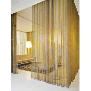 Wooden Metal Coil Drapery Anodized Finish Wire Mesh Curtain