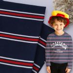 Buy cheap Striped 100 Pure Cotton Fabric , 192cm Sportswear Knit Cotton Yarn Fabric from wholesalers