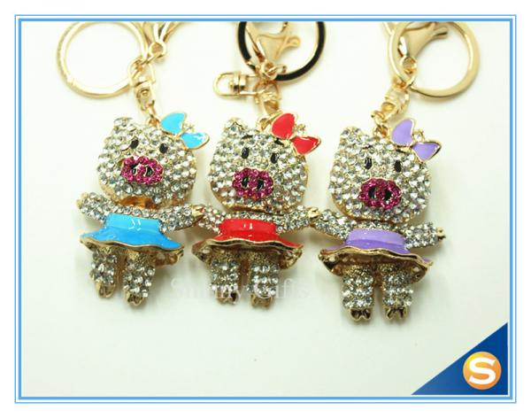 Quality Custom Animal Shape Key Ring Lovely Pig in Skirt Key Chain Cute Key Chain For Bag decoration for sale