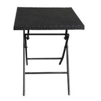 China Plastic Rattan Garden Folding Table And Chairs Steel Structure for sale