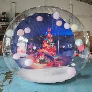 Buy cheap Custom Giant Inflatable Snow Globe Bubble Balloon House Photo Booth PVC With Christmas Backdrop from wholesalers