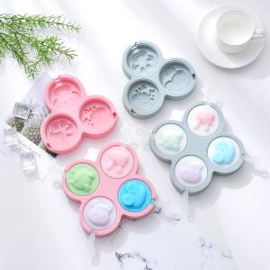 Buy cheap Ice Cube Trays Set Of 2, Easy Release 4 Flexible Silicone Ice Cube Molds With Removable Lid Reusable Freezer Ice Trays Stackable For Whiskey, Baby Food, BPA Free from wholesalers