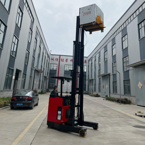 Buy cheap 1.5t 2t Electric Supermarket Reach Forklift Truck Stacker 24v Ac Motor Stand On from wholesalers