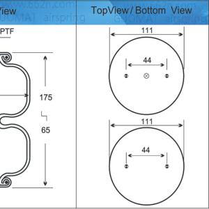 Buy cheap Firestone 1/4-18NPTF 2 Convoluted Air Spring W01-358-7025 WO-358-7025 For Conveyor Systems from wholesalers