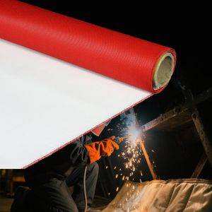 Buy cheap Fire Retardant PU Coated Fiberglass Fabric Waterproof 460 g/sqm 0.41 mm for Fire and Smoke Curtains from wholesalers
