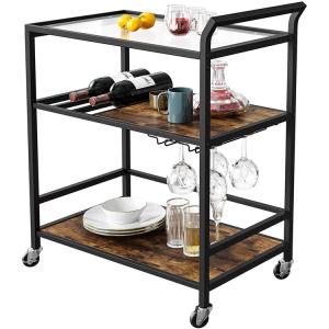 Buy cheap Textured Wooden Rotating Modern Kitchen Cart Trolley ODM Industrial Style from wholesalers